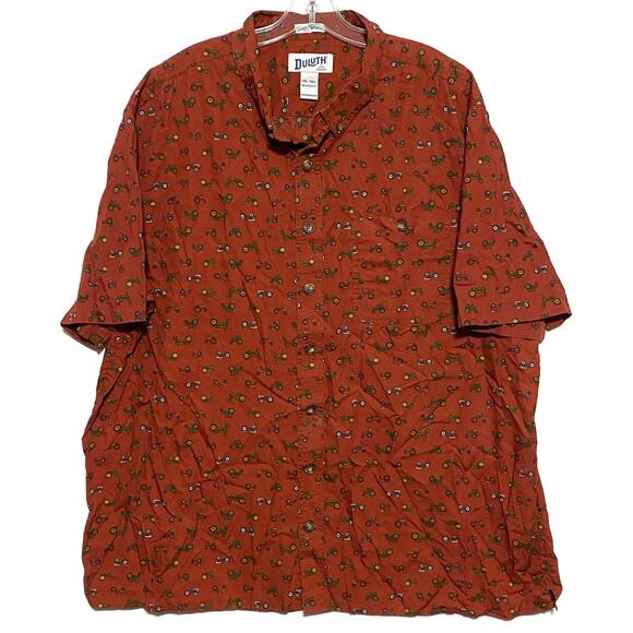 Duluth Trading Untucked Tractors Button Shirt Relaxed Fit 2XL Tall Farmer Camp - Picture 1 of 9